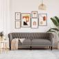 Preview: Chesterfield-Sofa 3-Sitzer Taupe Stoff