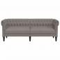 Preview: Chesterfield-Sofa 3-Sitzer Taupe Stoff