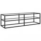 Preview: ARDEBO.de - TV-Schrank Schwarz mit Hartglas 140x40x40 cm