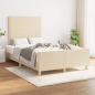 Preview: Bettgestell ohne Matratze Creme 120x190 cm Stoff