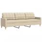 Preview: 3-Sitzer-Sofa Creme 210 cm Stoff