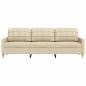 Preview: 3-Sitzer-Sofa Creme 210 cm Stoff