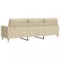 Preview: 3-Sitzer-Sofa Creme 210 cm Stoff