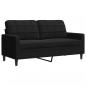 Preview: 2-Sitzer-Sofa Schwarz 140 cm Samt