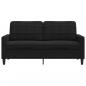 Preview: 2-Sitzer-Sofa Schwarz 140 cm Samt