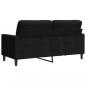 Preview: 2-Sitzer-Sofa Schwarz 140 cm Samt