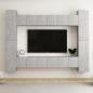 Preview: ARDEBO.de - 10-tlg. TV-Schrank-Set Betongrau Holzwerkstoff