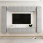 Preview: ARDEBO.de - 10-tlg. TV-Schrank-Set Betongrau Holzwerkstoff