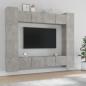 Preview: ARDEBO.de - 8-tlg. TV-Schrank-Set Betongrau Holzwerkstoff