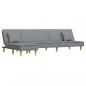 Preview: Schlafsofa in L-Form Hellgrau 255x140x70 cm Stoff