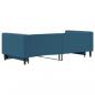 Preview: Tagesbett Ausziehbar Blau 90x200 cm Samt