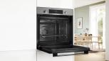 Preview: Bosch HBA514BS3 Serie 4 EEK: A+ Einbaubackofen, 71 L, 60 cm breit, 3D-Heißluft, Hydrolytisch, Versenkknebel, Kindersicherung, Edelstahl