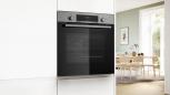 Preview: Bosch HBA514BS3 Serie 4 EEK: A+ Einbaubackofen, 71 L, 60 cm breit, 3D-Heißluft, Hydrolytisch, Versenkknebel, Kindersicherung, Edelstahl