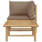 Preview: 2-tlg. Garten-Lounge-Set mit Taupe Kissen Bambus