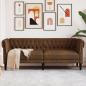 Preview: ARDEBO.de - Chesterfield-Sofa 3-Sitzer Braun Stoff