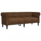 Preview: Chesterfield-Sofa 3-Sitzer Braun Stoff