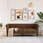 Preview: Chesterfield-Sofa 3-Sitzer Braun Stoff