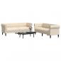 Preview: ARDEBO.de - 2-tlg. Sofagarnitur Creme Stoff