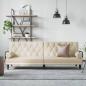 Preview: ARDEBO.de - Schlafsofa mit Armlehnen Creme Stoff