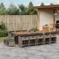 Preview: ARDEBO.de - 15-tlg. Garten-Essgruppe mit Kissen Grau Poly Rattan