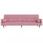 Preview: Schlafsofa mit Kissen Rosa Samt