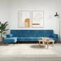 Preview: ARDEBO.de - Schlafsofa in L-Form Blau 271x140x70 cm Samt