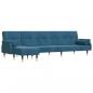 Preview: Schlafsofa in L-Form Blau 271x140x70 cm Samt