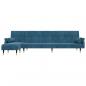 Preview: Schlafsofa in L-Form Blau 271x140x70 cm Samt