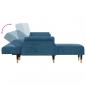 Preview: Schlafsofa in L-Form Blau 271x140x70 cm Samt