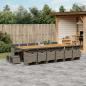 Preview: ARDEBO.de - 17-tlg. Garten-Essgruppe mit Kissen Grau Poly Rattan