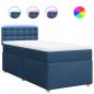 Preview: Boxspringbett mit Matratze Blau 90x190 cm Stoff