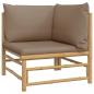 Preview: 3-tlg. Garten-Lounge-Set mit Taupe Kissen Bambus