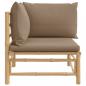 Preview: Garten-Ecksofa mit Taupe Kissen Bambus