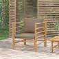 Preview: ARDEBO.de - Gartensessel mit Taupe Kissen Bambus