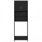 Preview: Waschmaschinenschrank Hochglanz-Schwarz 64x25,5x190 cm