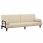 Preview: Schlafsofa mit Armlehnen Creme Stoff