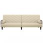 Preview: Schlafsofa mit Armlehnen Creme Stoff