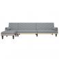 Preview: Schlafsofa in L-Form Hellgrau 260x140x70 cm Stoff