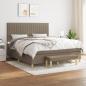 Preview: ARDEBO.de - Boxspringbett mit Matratze Taupe 160x200 cm Stoff