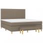 Preview: Boxspringbett mit Matratze Taupe 160x200 cm Stoff