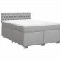 Preview: Boxspringbett mit Matratze Hellgrau 140x190 cm Stoff