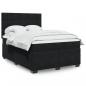 Preview: ARDEBO.de - Boxspringbett mit Matratze Schwarz 140x190 cm Samt