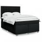 Preview: ARDEBO.de - Boxspringbett mit Matratze Schwarz 140x190 cm Stoff