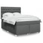 Preview: ARDEBO.de - Boxspringbett mit Matratze Dunkelgrau 140x190 cm Stoff