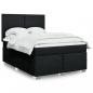 Preview: ARDEBO.de - Boxspringbett mit Matratze Schwarz 140x190 cm Stoff