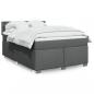 Preview: ARDEBO.de - Boxspringbett mit Matratze Dunkelgrau 140x190 cm Stoff