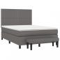 Preview: Boxspringbett mit Matratze Grau 140x190 cm Kunstleder