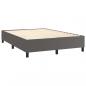 Preview: Boxspringbett mit Matratze Grau 140x190 cm Kunstleder