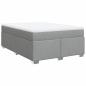 Preview: Boxspringbett mit Matratze Hellgrau 140x190 cm Stoff