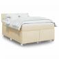 Preview: ARDEBO.de - Boxspringbett mit Matratze Creme 140x190 cm Stoff